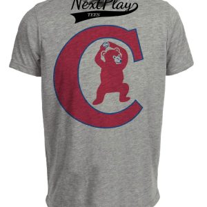 Chicago Cubs Retro Baseball 1936 Artwork Heather Gray Sublimated T-Shirt