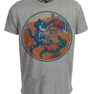 Kentucky Wildcats vs. Florida Gators Retro Rivalry Basketball 1996 Artwork Heather Gray Sublimated T-Shirt