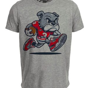 Georgia Bulldogs Classic Retro Football Mascot Artwork Heather Gray Sublimated T-Shirt