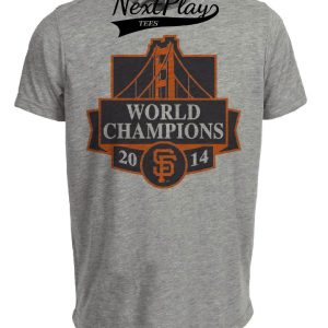 San Francisco Giants Retro World Series Champions Baseball 2014 Artwork Heather Gray Sublimated T-Shirt