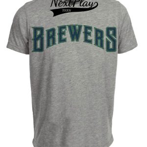 Milwaukee Brewers Retro Baseball 1997 Artwork Heather Gray Sublimated T-Shirt