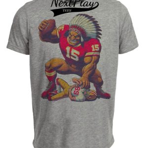Kansas City Chiefs vs. San Francisco 49ers Retro Rivalry Football Crazy Mascot Artwork Heather Gray Sublimated T-Shirt