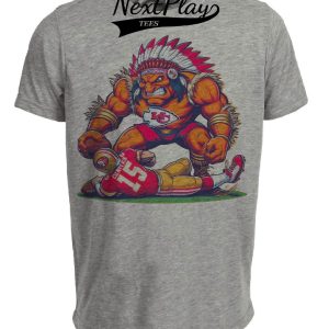 Kansas City Chiefs vs. San Francisco 49ers Retro Rivalry Football Ferocious Mascot Artwork Heather Gray Sublimated T-Shirt
