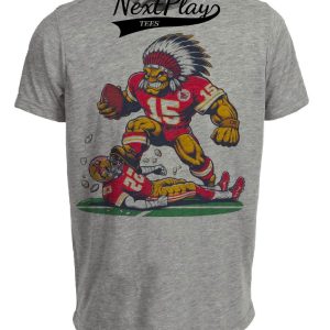 Kansas City Chiefs vs. San Francisco 49ers Retro Rivalry Football Champs Mascot Artwork Heather Gray Sublimated T-Shirt