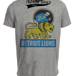 Detroit Lions Retro Football 1955 Artwork Heather Gray Sublimated T-Shirt