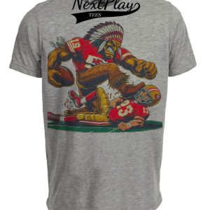 Kansas City Chiefs vs. San Francisco 49ers Retro Rivalry Football Artwork Heather Gray Sublimated T-Shirt