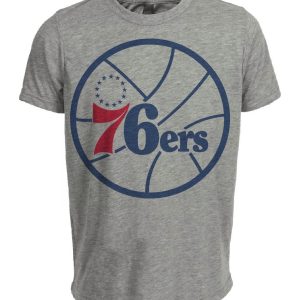 Philadelphia 76ers Retro Basketball 1977 Artwork Heather Gray Sublimated T-Shirt