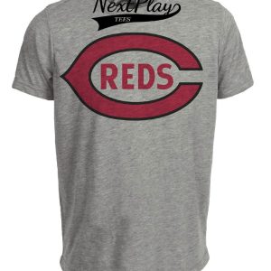 Cincinnati Reds Retro Baseball 1920 Artwork Heather Gray Sublimated T-Shirt