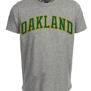 Oakland A’s Retro Baseball 1981 Artwork Heather Gray Sublimated T-Shirt
