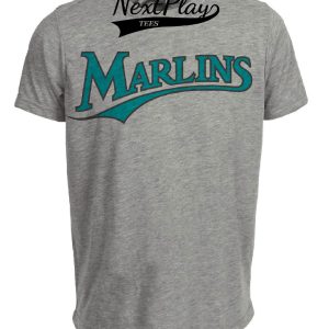 Florida Marlins Vintage Baseball 1993 Artwork Heather Gray Sublimated T-Shirt