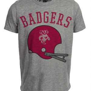 Wisconsin Badgers Retro 1960 Artwork Heather Gray Sublimated T-Shirt