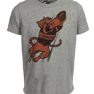 Cincinnati Bengals Retro Football 1967 Artwork Heather Gray Sublimated T-Shirt