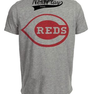 Cincinnati Reds Retro Baseball 1968 Artwork Heather Gray Sublimated T-Shirt