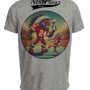 Kansas City Chiefs vs. San Francisco 49ers Retro Rivalry Super Bowl Champs Football Artwork Heather Gray Sublimated T-Shirt