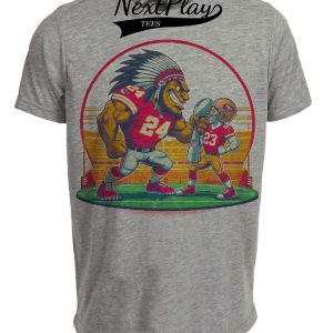 Kansas City Chiefs vs. San Francisco 49ers Retro Rivalry Super Bowl Champs Football Artwork Heather Gray Sublimated T-Shirt