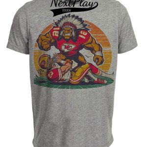 Kansas City Chiefs vs. San Francisco 49ers Retro Rivalry Football Mascot 2004 Artwork Heather Gray Sublimated T-Shirt
