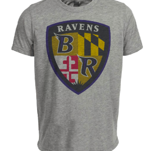Baltimore Ravens Retro Football 1999 Artwork Heather Gray Sublimated T-Shirt