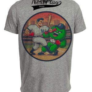 New York Yankees vs. Boston Red Sox Retro Rivalry Baseball 1993 Artwork Heather Gray Sublimated T-Shirt