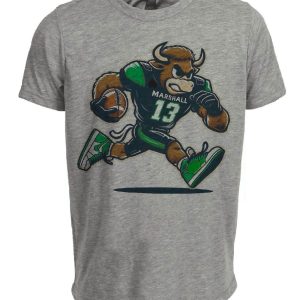 Marshall Thundering Herd Retro Football Mascot Artwork Heather Gray Sublimated T-Shirt