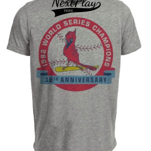 St. Louis Cardinals Retro World Series Champions Baseball 1982 Artwork Heather Gray Sublimated T-Shirt