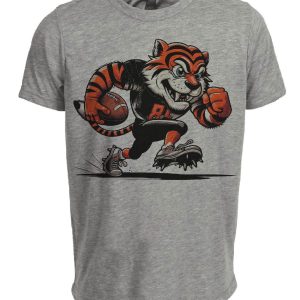 Cincinnati Bengals Classic Retro Football Mascot Artwork Heather Gray Sublimated T-Shirt