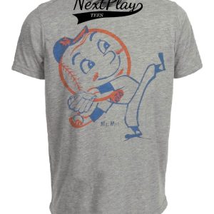 New York Mets Vintage Mr. Met Baseball 1964 Artwork Heather Gray Sublimated T-Shirt