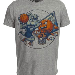 Georgetown Hoyas vs. Syracuse Orange Retro Rivalry Basketball 1989 Artwork Heather Gray Sublimated T-Shirt