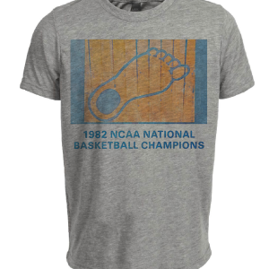 North Carolina Tar Heels Vintage Victory National Champions 1982 Floor Artwork Heather Gray Sublimated T-Shirt
