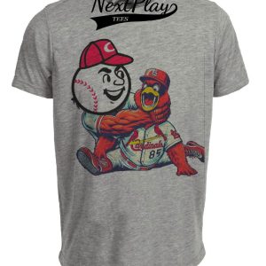 Cincinnati Reds vs. St. Louis Cardinals Retro Rivalry Baseball 1985 Artwork Heather Gray Sublimated T-Shirt