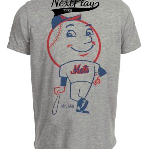 New York Mets Vintage Mr. Met Baseball 1963 Artwork Heather Gray Sublimated T-Shirt