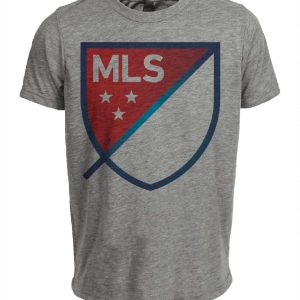 MLS Logo Retro Soccer 1996 Artwork Heather Gray Sublimated T-Shirt