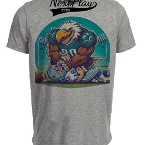 Philadelphia Eagles vs. Dallas Cowboys Retro Rivalry Football Mascot 1987 Artwork Heather Gray Sublimated T-Shirt