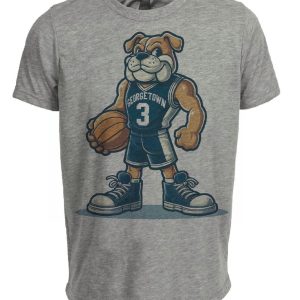 Georgetown Hoyas Retro #3  Basketball 1995 Artwork Heather Gray Sublimated T-Shirt