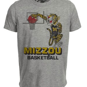 Missouri Tigers Retro Basketball 1962 Artwork Heather Gray Sublimated T-Shirt