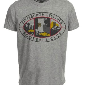Pittsburgh Steelers Retro Football 1945 Artwork Heather Gray Sublimated T-Shirt