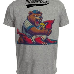 Chicago Cubs vs. St. Louis Cardinals Retro Rivalry Baseball 1994 Artwork Heather Gray Sublimated T-Shirt