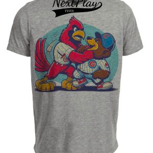 St. Louis Cardinals vs. Chicago Cubs Retro Rivalry Baseball 1983 Artwork Heather Gray Sublimated T-Shirt