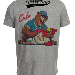 Chicago Cubs vs. St. Louis Cardinals Retro Rivalry Baseball 1989 Artwork Heather Gray Sublimated T-Shirt