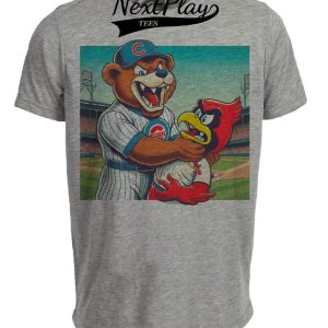Chicago Cubs vs. St. Louis Cardinals Retro Rivalry Baseball 1998 Artwork Heather Gray Sublimated T-Shirt