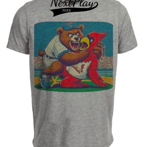 Chicago Cubs vs. St. Louis Cardinals Retro Rivalry Baseball 1992 Artwork Heather Gray Sublimated T-Shirt