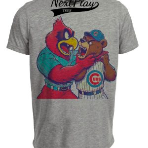 St. Louis Cardinals vs. Chicago Cubs Retro Rivalry Baseball 1986 Artwork Heather Gray Sublimated T-Shirt
