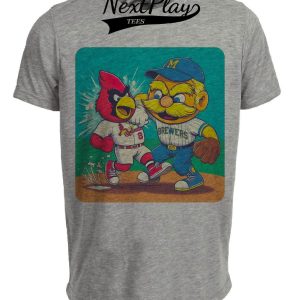 Milwaukee Brewers vs. St. Louis Cardinals Retro Rivalry Baseball 1995 Artwork Heather Gray Sublimated T-Shirt