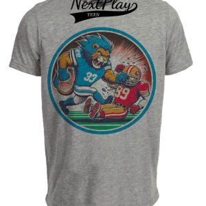 Detroit Lions vs. San Francisco 49ers Retro Rivalry Football 1998 Artwork Heather Gray Sublimated T-Shirt