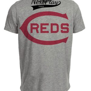 Cincinnati Reds Retro Baseball 1913 Artwork Heather Gray Sublimated T-Shirt