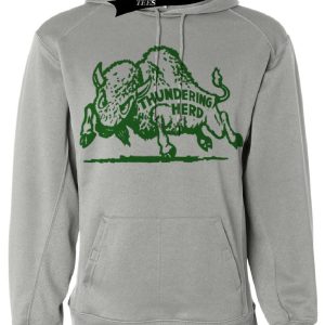 Marshall Thundering Herd Retro 1955 Artwork Heather Gray Sublimated Hoodie