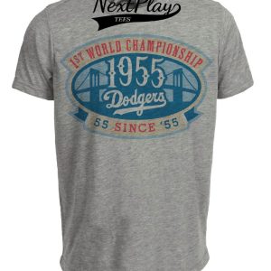 Brooklyn Dodgers Vintage World Series Champions Baseball 1955 Artwork Heather Gray Sublimated T-Shirt