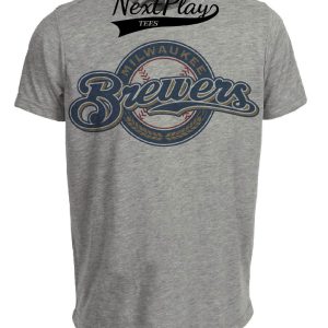 Milwaukee Brewers Retro Baseball 1999 Artwork Heather Gray Sublimated T-Shirt