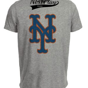 New York Mets Retro Baseball 1998 Artwork Heather Gray Sublimated T-Shirt