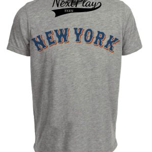 New York Mets Retro Jersey Lettering Baseball 1965 Artwork Heather Gray Sublimated T-Shirt