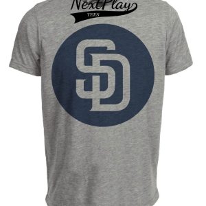 San Diego Padres Retro Baseball 1999 Artwork Heather Gray Sublimated T-Shirt
